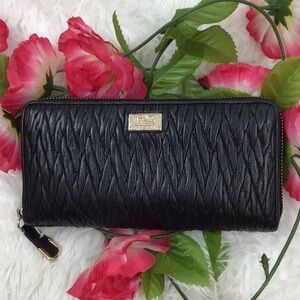 Coach Madison twist black leather zip around wallet